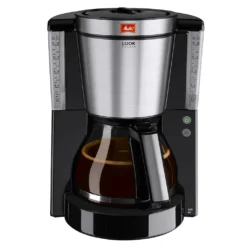 Melitta Filterkaffeemaschine »Melitta® Look® Deluxe 1011-06«, 1,25 L Kaffeekanne, Papierfilter, 1x4, Mit Glaskanne In Schwarz-Edelstahl