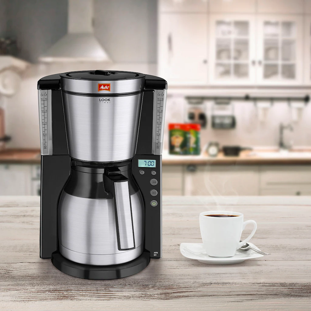 Melitta Filterkaffeemaschine »Look® Therm Timer 1011-16«, 1,25 L Kaffeekanne, Papierfilter, 1x4, Mit Thermkanne Und Timerfunktion 4 Melitta Filterkaffeemaschine »Look® Therm Timer 1011-16«, 1,25 L Kaffeekanne, Papierfilter, 1x4, Mit Thermkanne Und Timerfunktion – Bild 2
