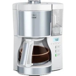 Melitta Filterkaffeemaschine »Look Timer 1025-07 Weiß«, 1,25 L Kaffeekanne, Papierfilter, 1x4