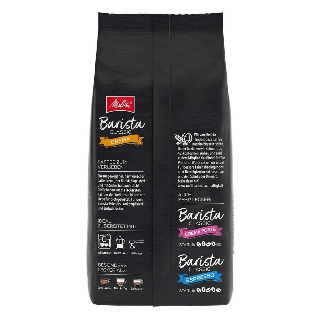MELITTA Ganze Kaffeebohnen Barista Crema 1 Kg Ausgewogen Harmonisch Stärke 3 5 MELITTA Ganze Kaffeebohnen Barista Crema 1 Kg Ausgewogen Harmonisch Stärke 3 – Bild 3