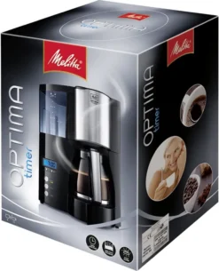 Melitta Optima Timer 100801 Bk, Filterkaffeemaschine Mit Glaskanne Und Timer-Funktion, Abnehmbarer Wassertank, Schwarz -Melitta b9853d28d6bd441370c11f2570391543