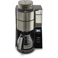 Melitta Kaffeemaschine Mit Mahlwerk »AromaFresh«, 1,25 L Kaffeekanne, Papierfilter, 1x4, Glas 1021-03 Anthrazit