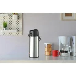 Melitta Thermoskanne 16718, Mit Glaskolben, Isolierkanne / Pumpkanne, Silber, Edelstahl, 2,2 L -Melitta e1a515e2e185e6bba795f67886b1fca963afb1d3 thermoskanne melitta 16718 mit glaskolben