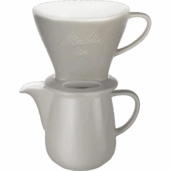 Melitta Kaffeefilter Aus Porzellan 1x4® & Porzellankanne 0,6L Grau